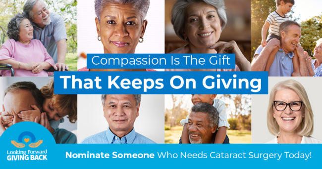 people collage compassion gift giving nominate free cataract surgery
