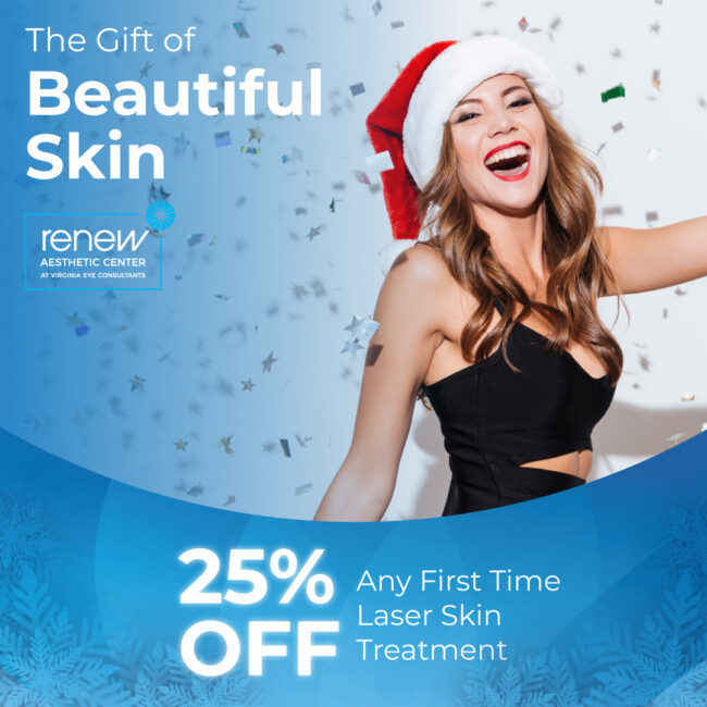 Smiling Woman Santa Hat 25% off Laser Skin Treatment